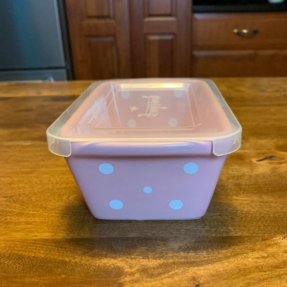 Temptations by Tara Pink Polka Dot Mini Loaf Pan with Plastic Lid - Picture 2 of 9